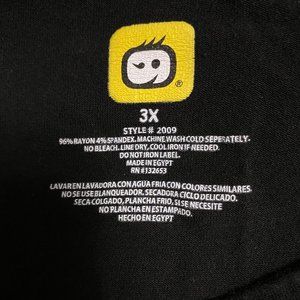 WonderWink Long Sleeve Black Underscrub T shirt; size 3x